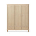 Armoire chêne 3 portes avec penderie, 3 tiroirs et étagères modulables