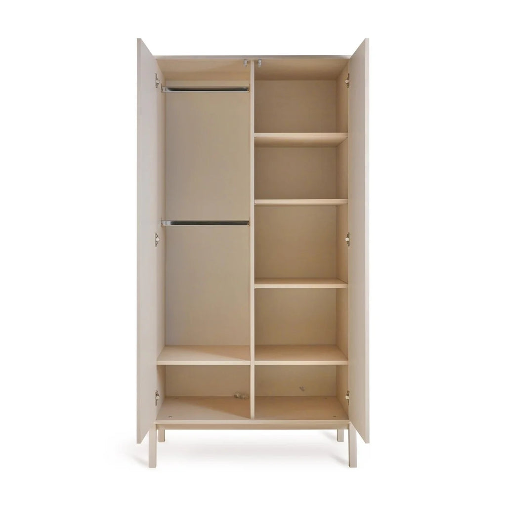 Armoire enfant argile 2 portes avec penderies et rangement modulable