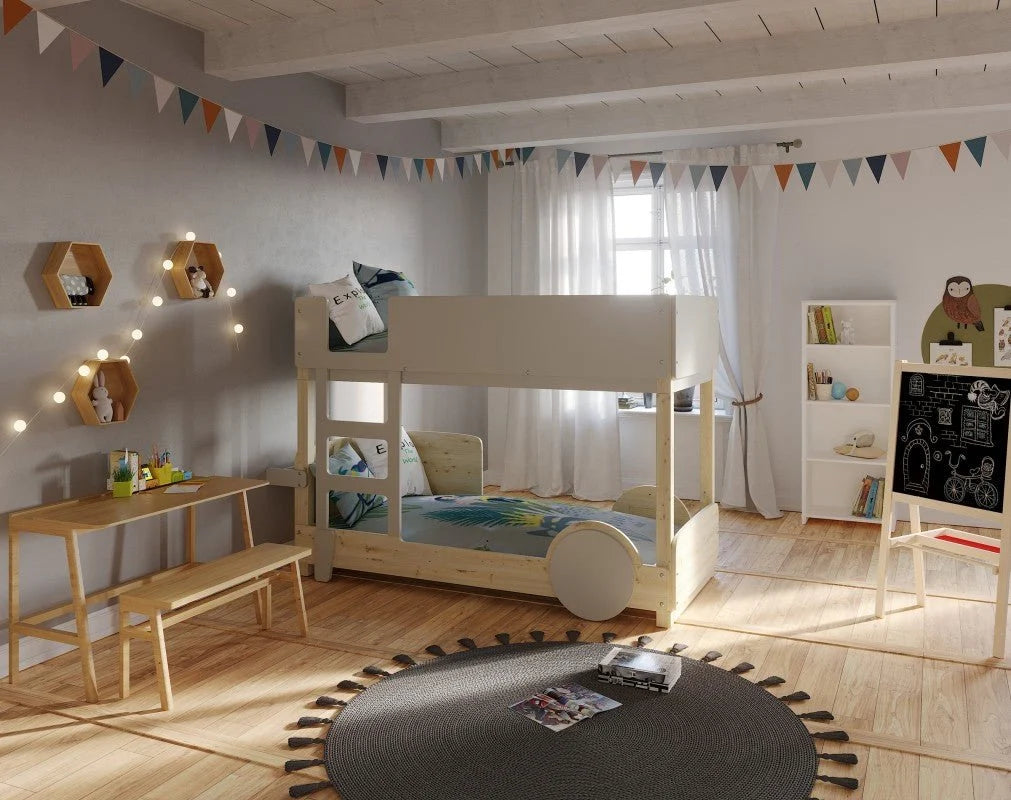Lit enfant évolutif 90x190 cm en sapin massif avec sommier inclus