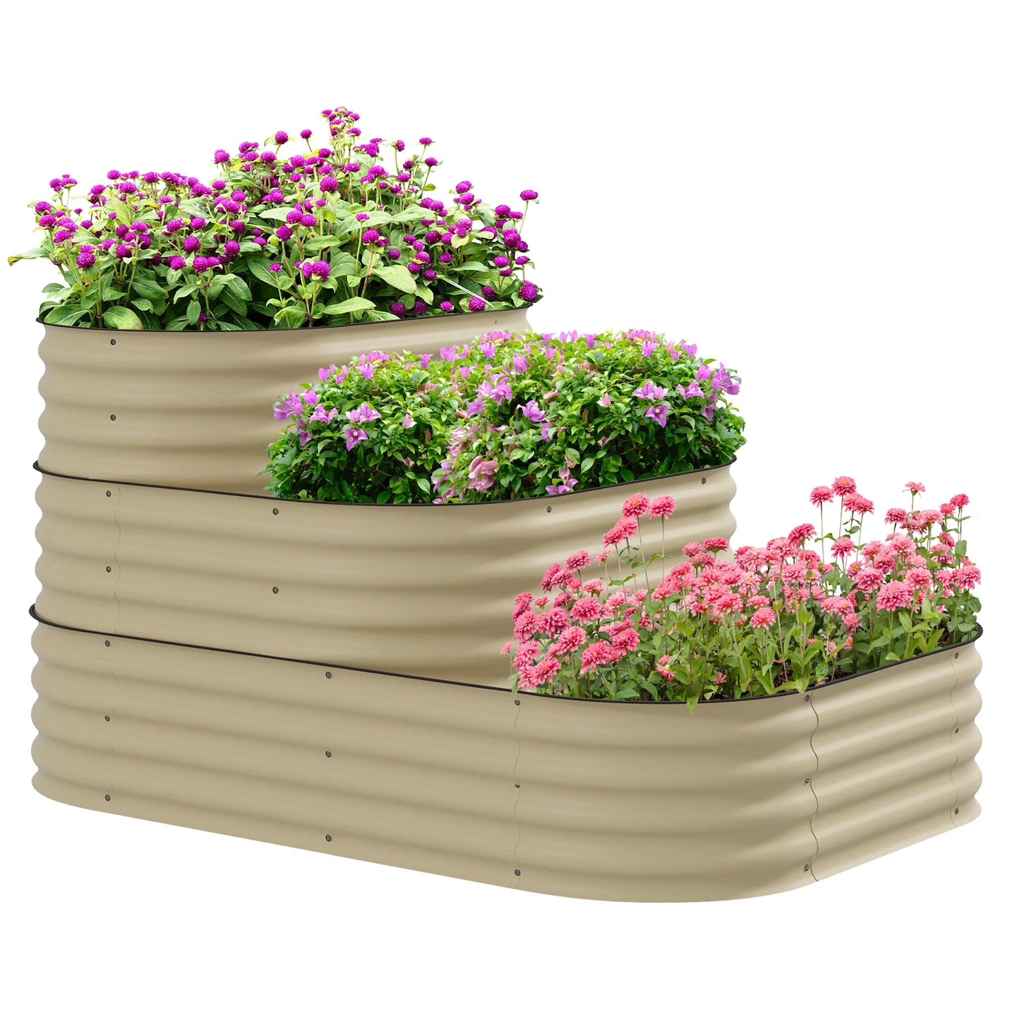 Outsunny 3-Tier Raised Garden Bed 62.25" x 43" x 32.25" Planter Set, Green