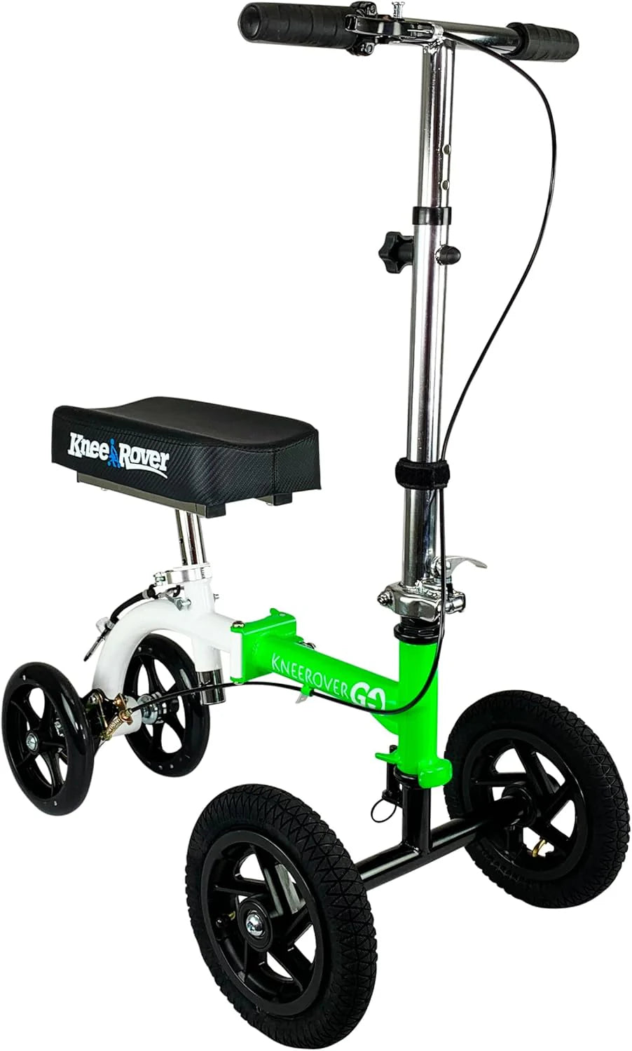 All Terrain Knee Scooter for Adults, Compact Folding Knee Walker with Adjustable Handle for Foot and Ankle Support, Green