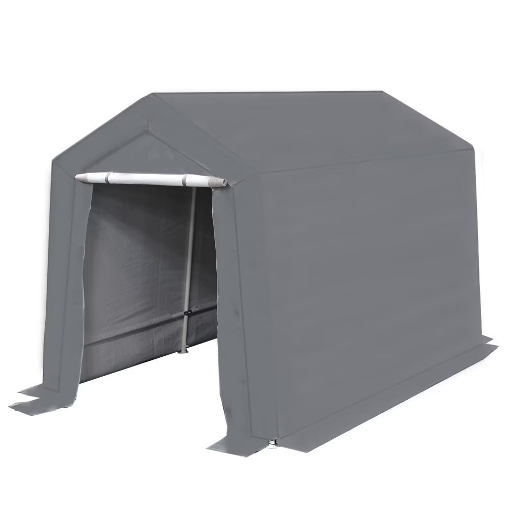 King Canopy 7 ft x 12 ft x 6.5 ft Silver Carport