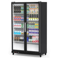 39 Cu Ft Freezer Refrigerator - Black 2 Door with Adjustable Shelves and Automatic Defrost
