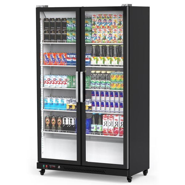 39 Cu Ft Freezer Refrigerator - Black 2 Door with Adjustable Shelves and Automatic Defrost