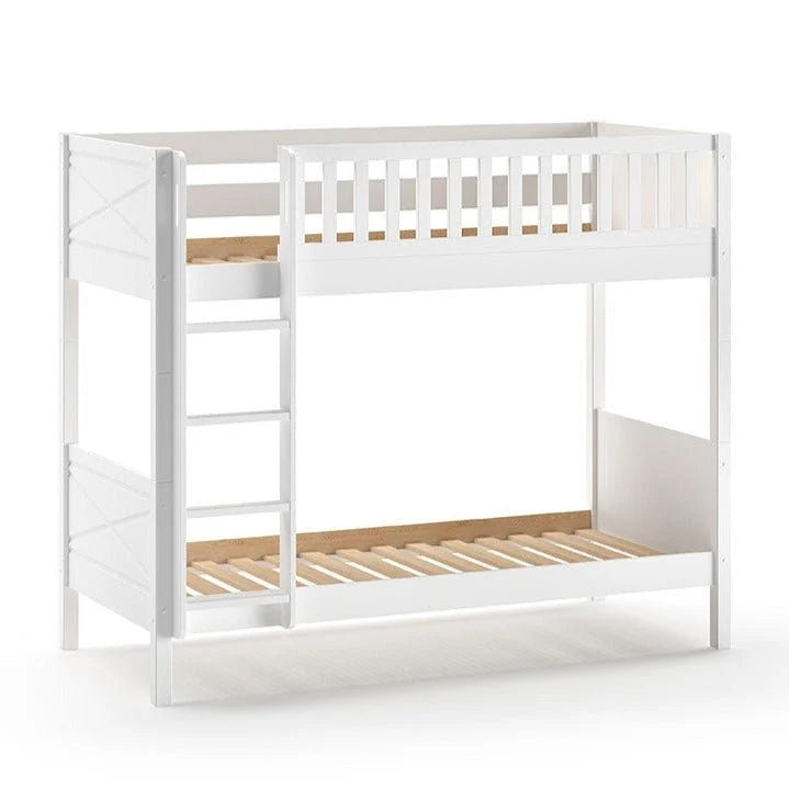 Lit superposé enfant blanc 2 places avec tiroir compatible