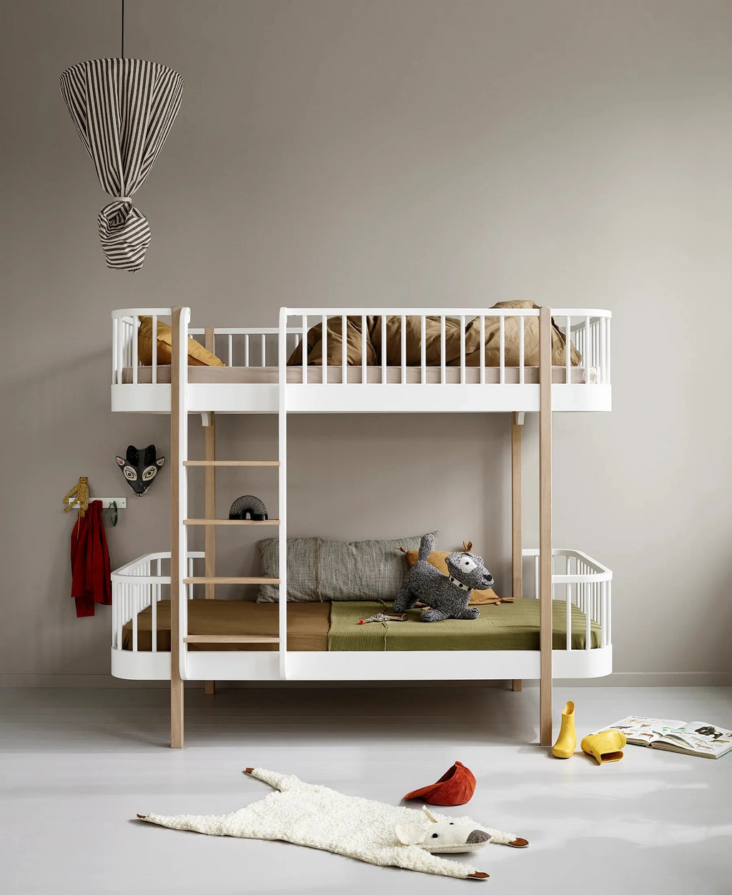 Lit superposé enfant 90x200 cm en bois avec design scandinave
