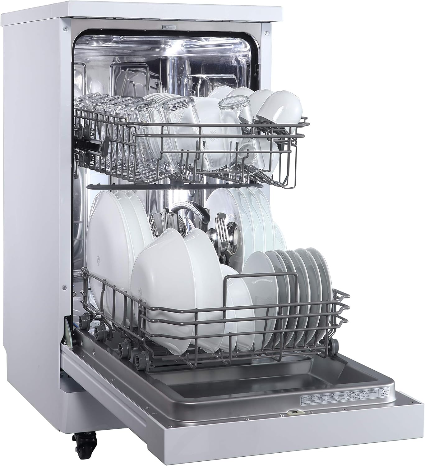 18 Inch Portable Dishwasher - 8 Place Settings Countertop/Compact Dish Washer White