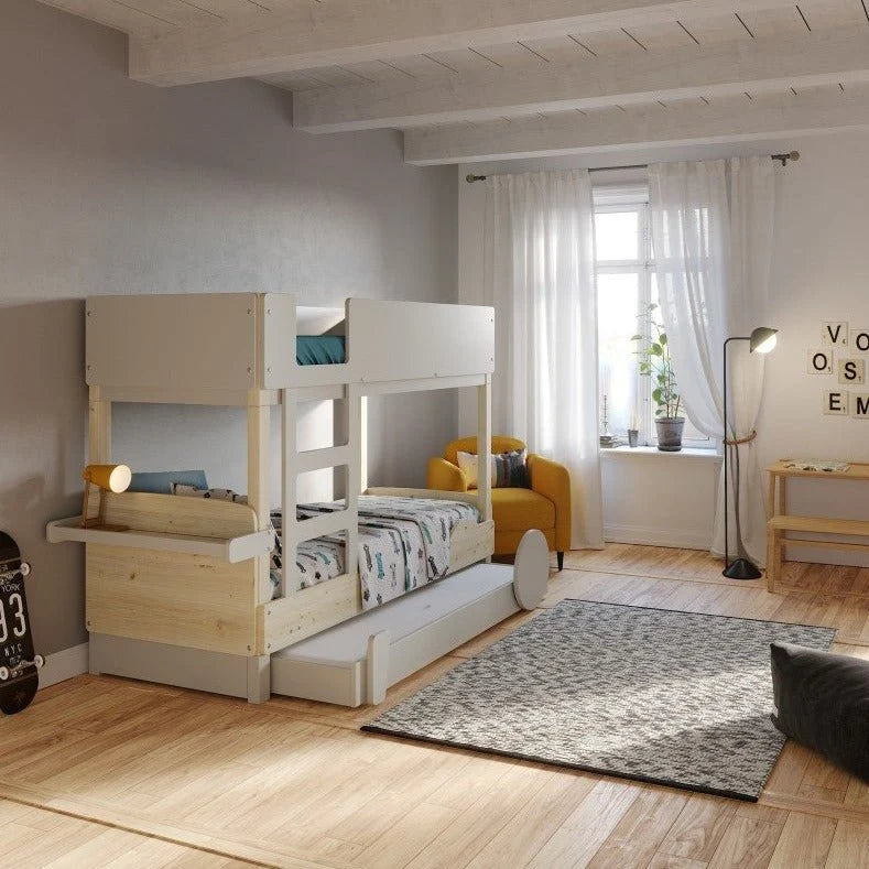 Lit enfant évolutif 90x190 cm avec tiroir-lit et sommier inclus