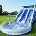 24.5FT Inflatable Water Slide Bounce House - Commercial Oxford Cloth Castle with Climbing Wall, Slide, Splash Pool & Blower