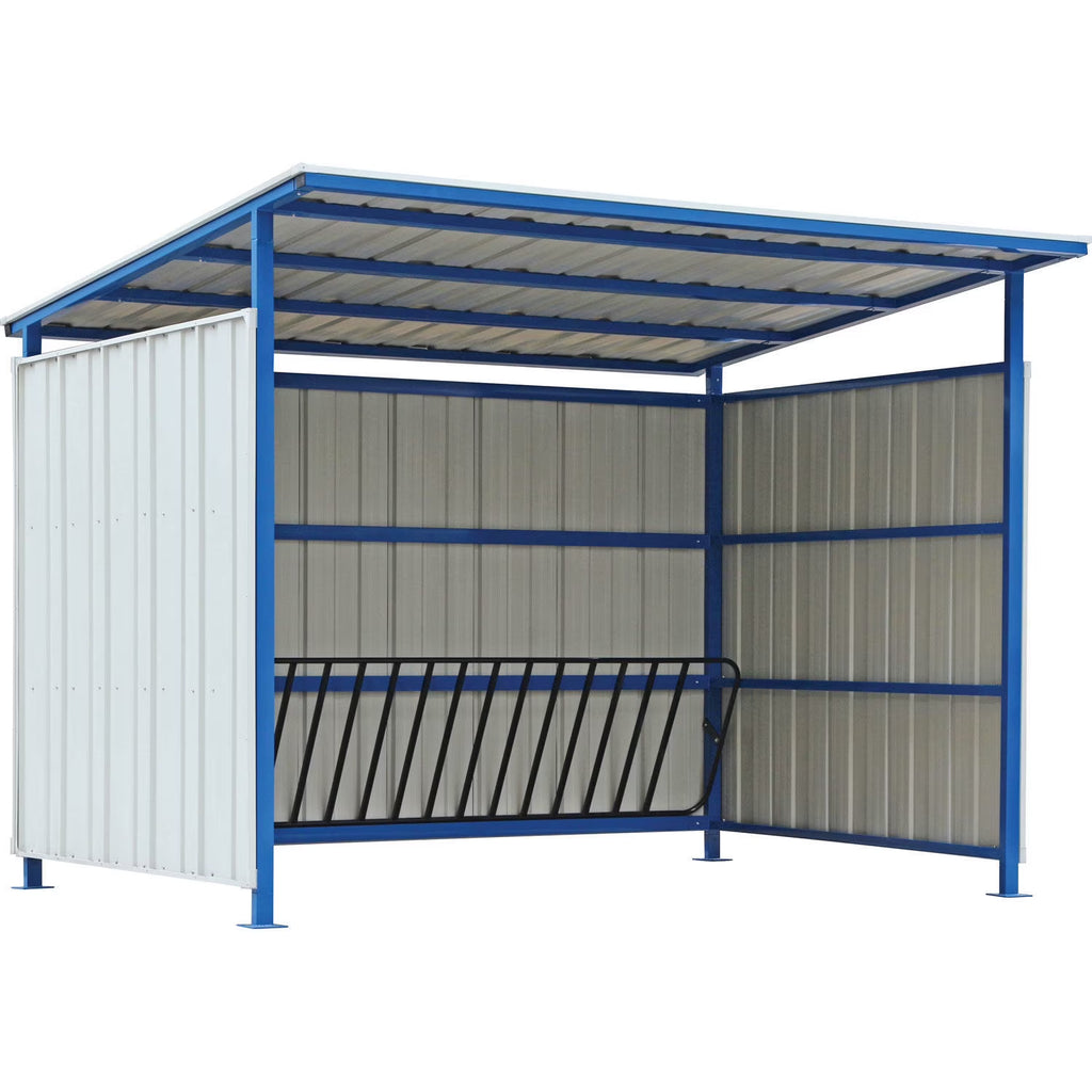 Global Industrial 708408 16 Bike Outdoor Bike Storage Shelter - 120 x 95.5 x 90.06 in.