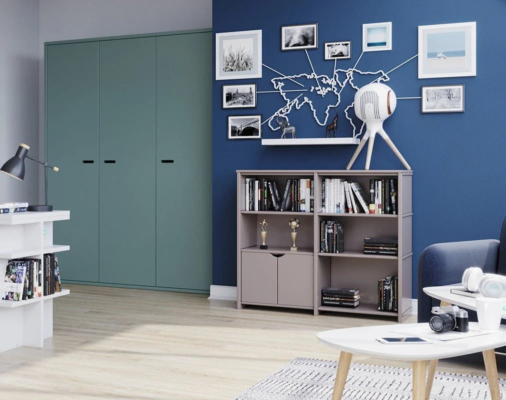 Grande armoire enfant 3 portes avec penderies et rangement modulable