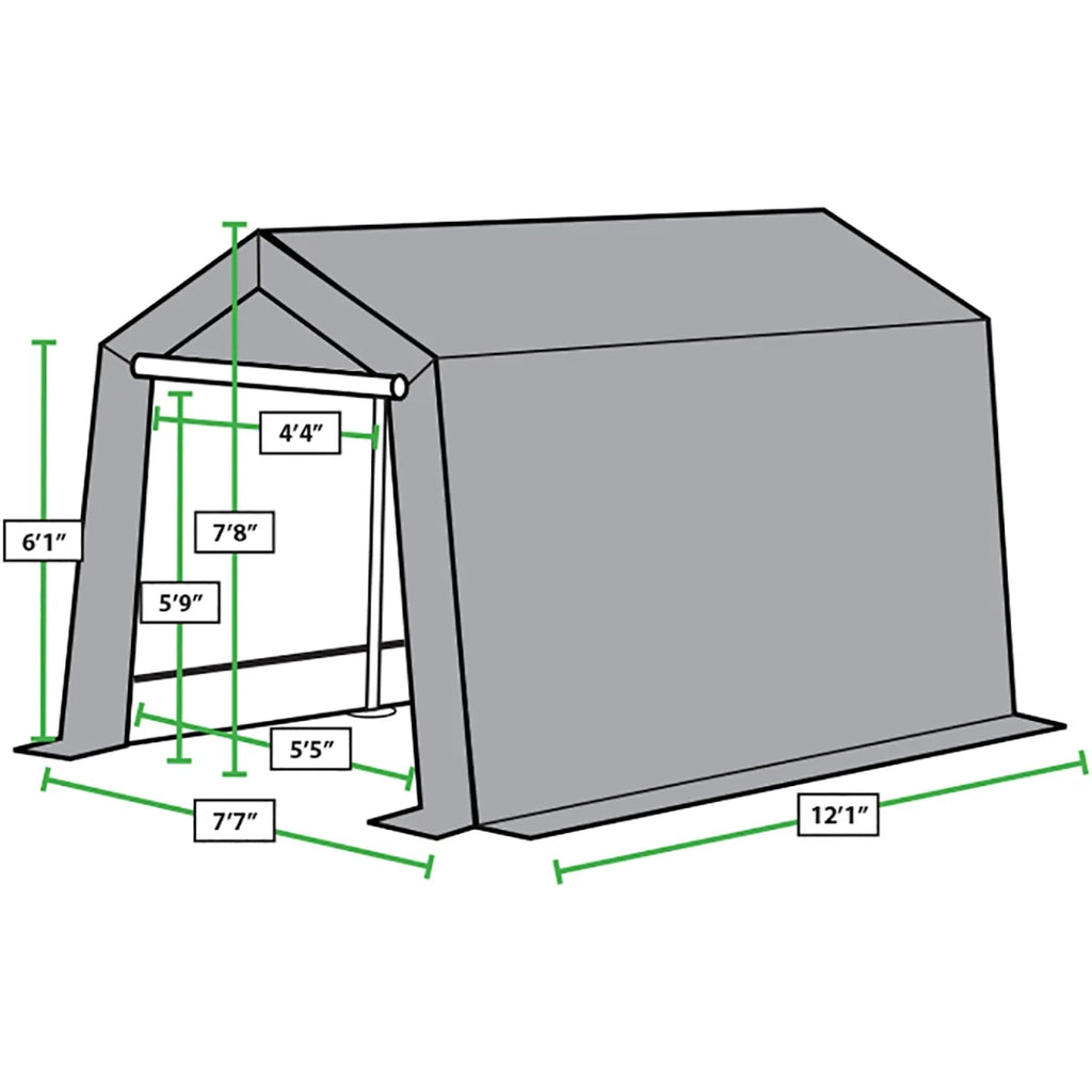 King Canopy 7 ft x 12 ft x 6.5 ft Silver Carport