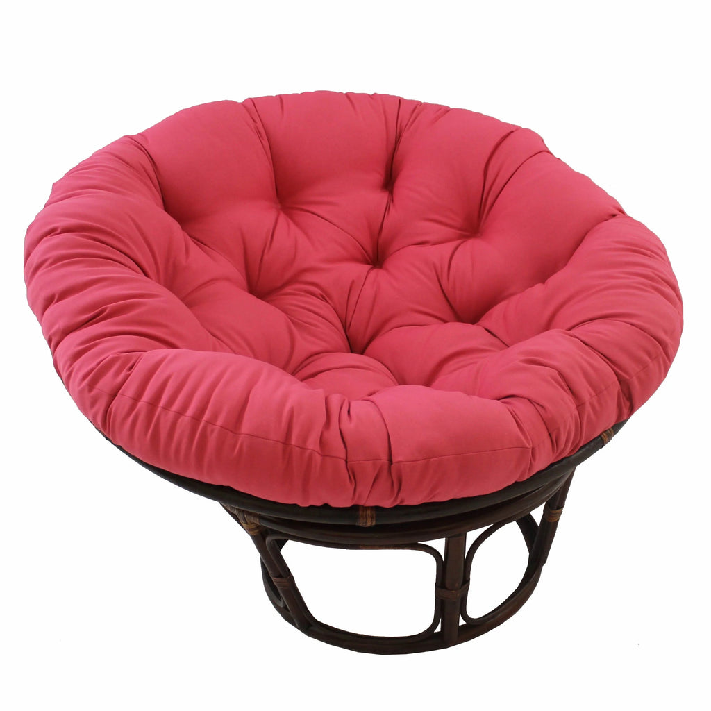 Blazing Needles Solid Twill Papasan Chair Cushion, 44" x 6" x 44", Berry Berry