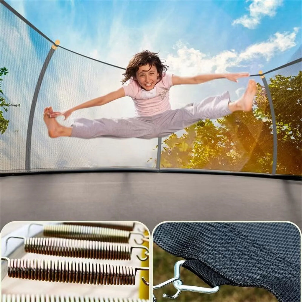 JAMPOOCA Pumpkin Trampoline with Enclosure for Kids and Adults, Black/Yellow, 63.78" x 17.72" x 8.66"