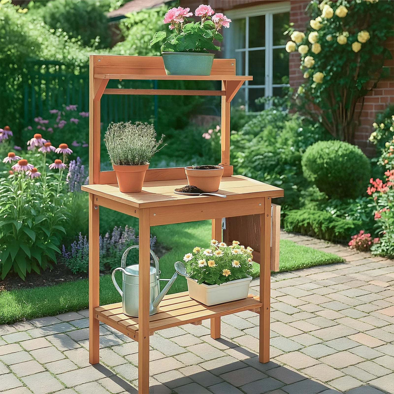 SgoodS 51.2 in x 45.3 in x 17.9 inGarden Potting Bench Table Outdoor Work bench Station