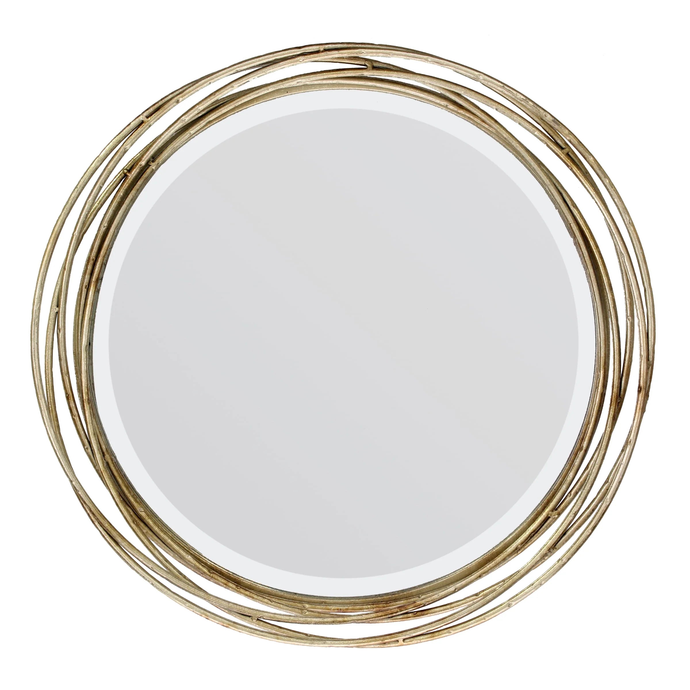 Better Homes & Gardens Round Metal Decorative Wall Mirror, 17.13 x 17.13 x 3.15 inches