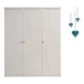 Armoire enfant blanche 3 portes avec 2 penderies et 6 étagères