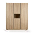 Grande armoire enfant frêne miel 4 portes avec rangement modulable