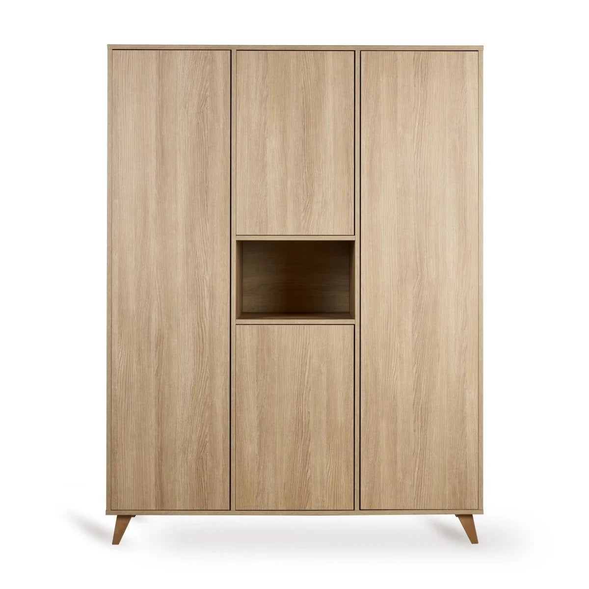 Grande armoire enfant frêne miel 4 portes avec rangement modulable