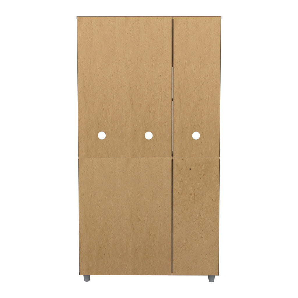 Inval 10-Shelf Kitchen Microwave Storage Cabinet (35 x 66 x 16), White/Maple