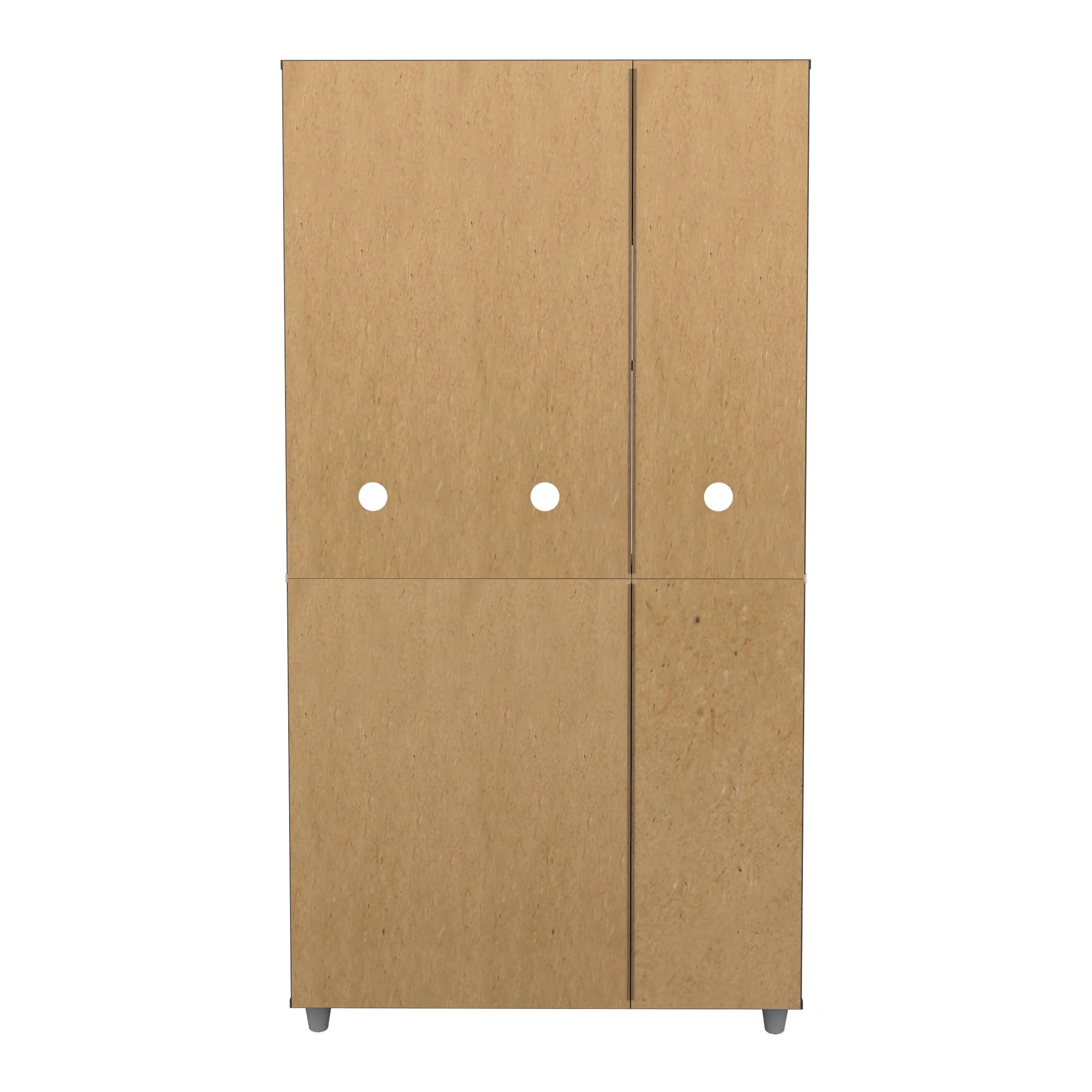 Inval 10-Shelf Kitchen Microwave Storage Cabinet (35 x 66 x 16), White/Maple