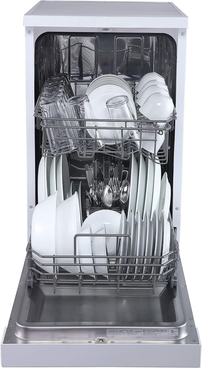 18 Inch Portable Dishwasher - 8 Place Settings Countertop/Compact Dish Washer White