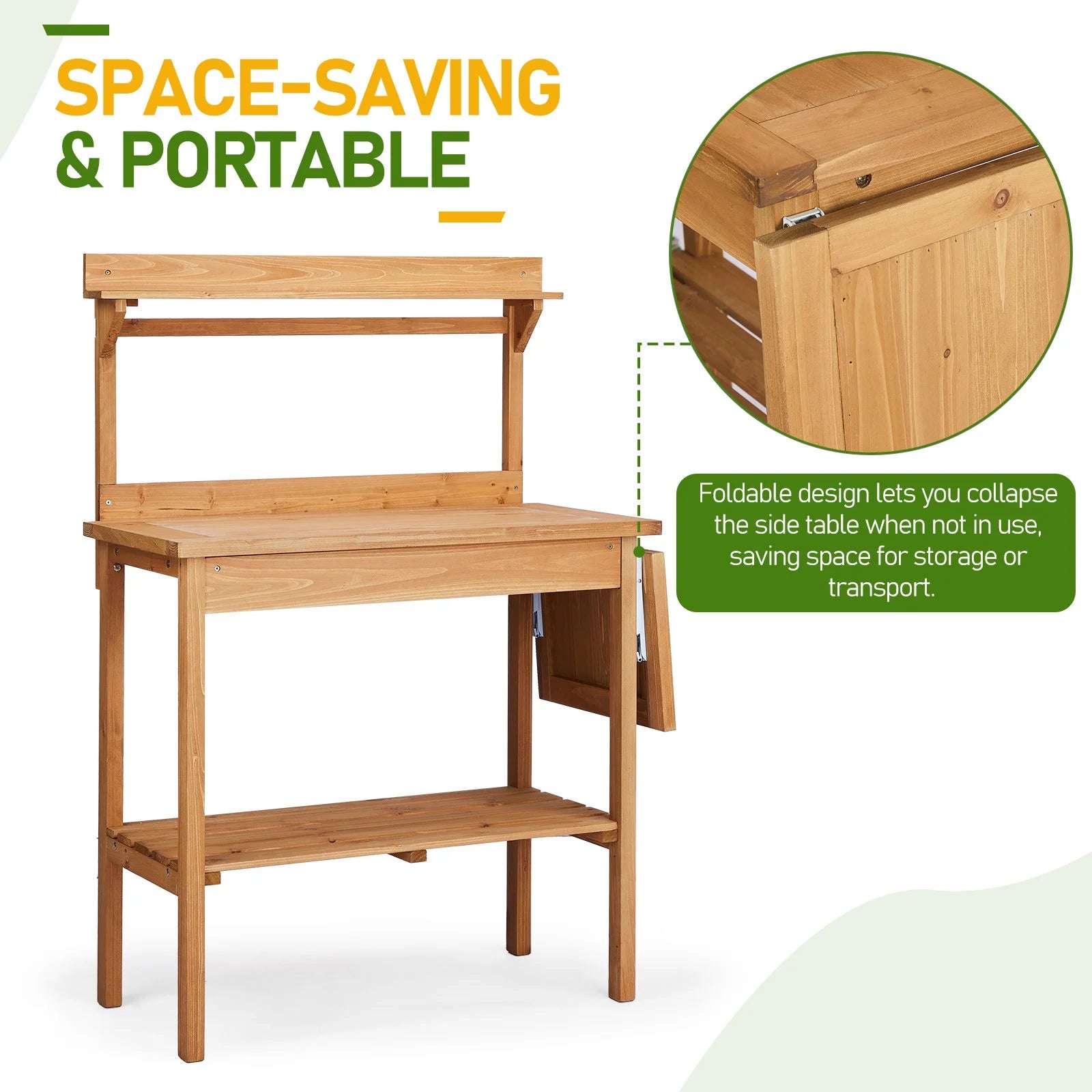 SgoodS 51.2 in x 45.3 in x 17.9 inGarden Potting Bench Table Outdoor Work bench Station