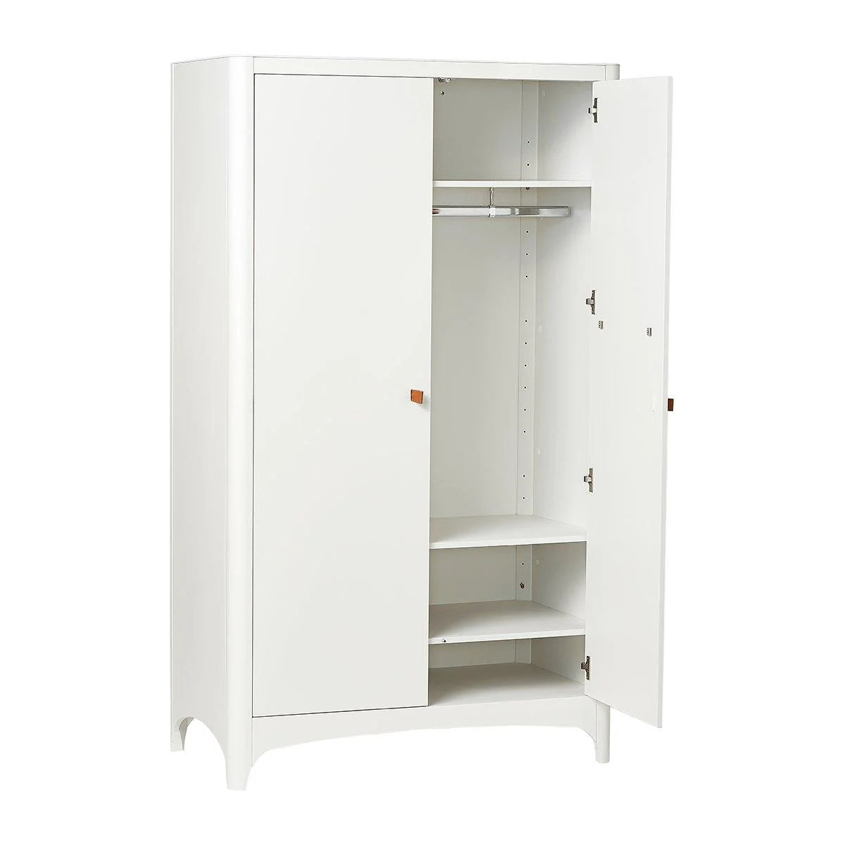 Armoire enfant blanche 2 portes avec penderie et étagères réglables