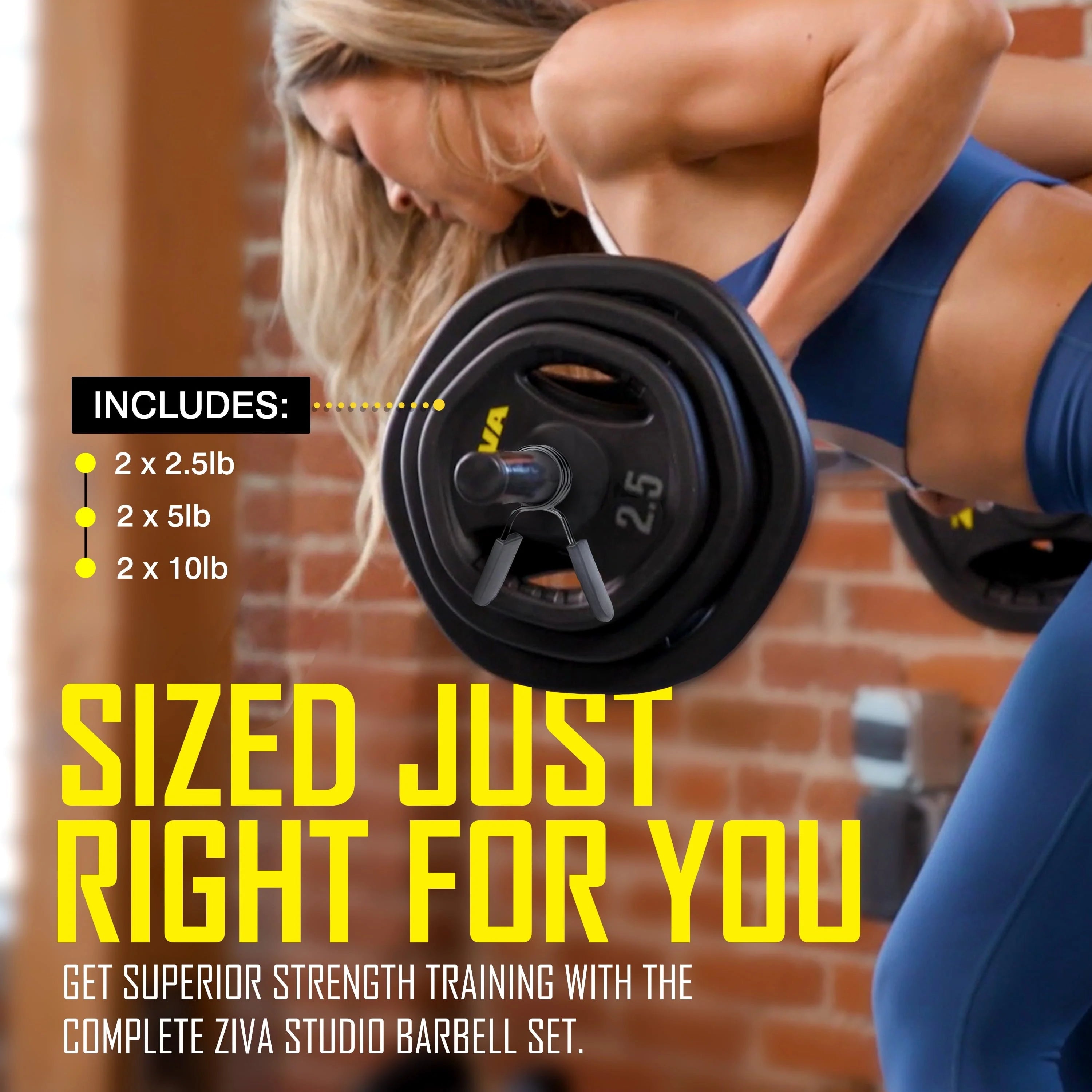 ZIVA RPU Studio Barbell Adjustable Weight Set - 6 High Grade RPU Coated Grip Plates (2 x 2.5lb, 2 x 5lb, 2 x 10lb) 1.18" D Steel Chrome Bar (55”L x 4.4lb) 2 x Spring Collars �?Ships in Two Parts
