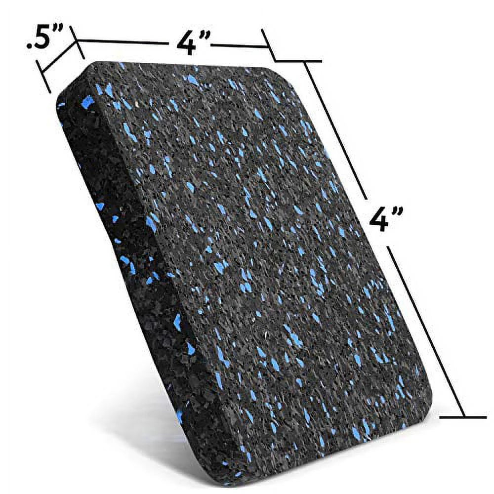 Impresa 6-Pack Rubber Exercise Equipment Mat 4" x 4" x 0.5" Pads