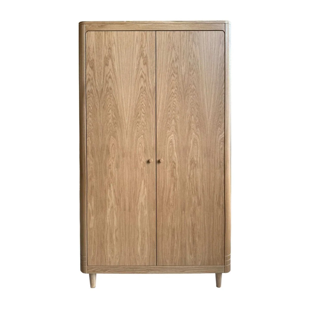 Armoire enfant chêne naturel avec rangement modulable et étagères