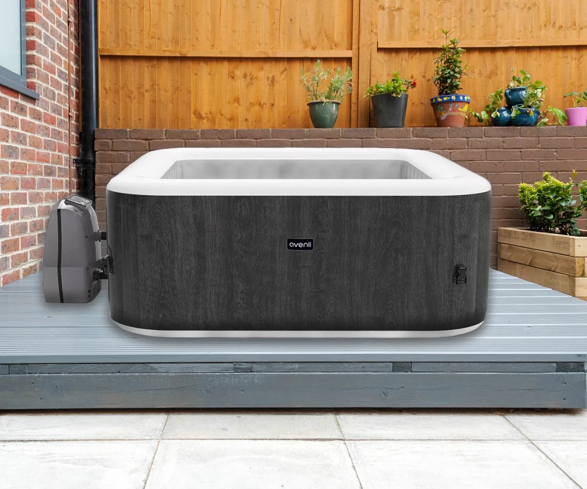 Avenli 4-Person Inflatable Square Spa, Silver Birch, 58" x 58" x 25"
