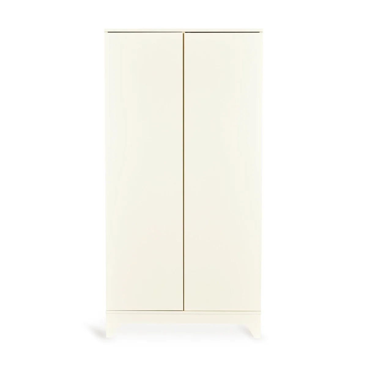 Armoire enfant beige 2 portes avec penderies et étagères réglables