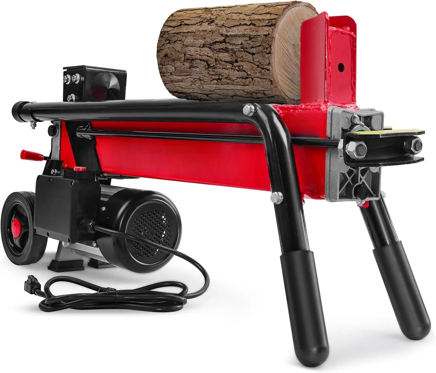 PowerSmart 7-Ton Electric Log Splitter, 15 Amp Hydraulic Wood Splitter with Wheels, 20-Inch Log Capacity