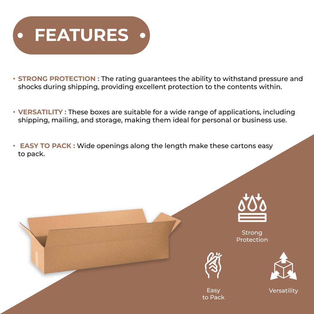 28 x 12 x 12", 20/Case SSBM-Long Corrugated Kraft Boxes ECT-32