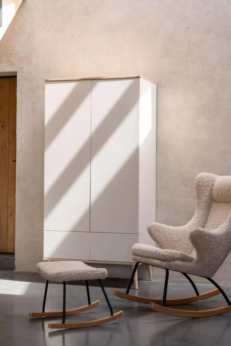 Armoire enfant argile 2 portes avec 2 tiroirs et penderie