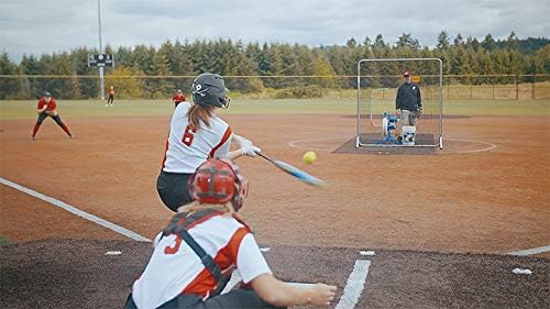 Baseball Softball Pitching Machine - Adjustable 20-60 MPH with Digital Display