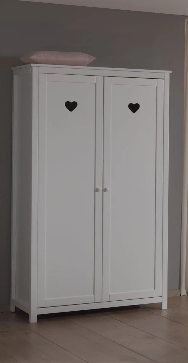 Armoire enfant blanche 2 portes avec fermeture douce et étagères