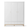 Armoire 3 portes avec penderie, tiroirs et étagères modulables