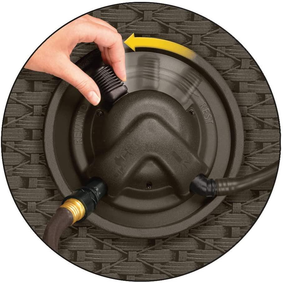Wicker Garden Hose Reel Lightweight Portable Hands Free Water Powered Retractable Hose Reel