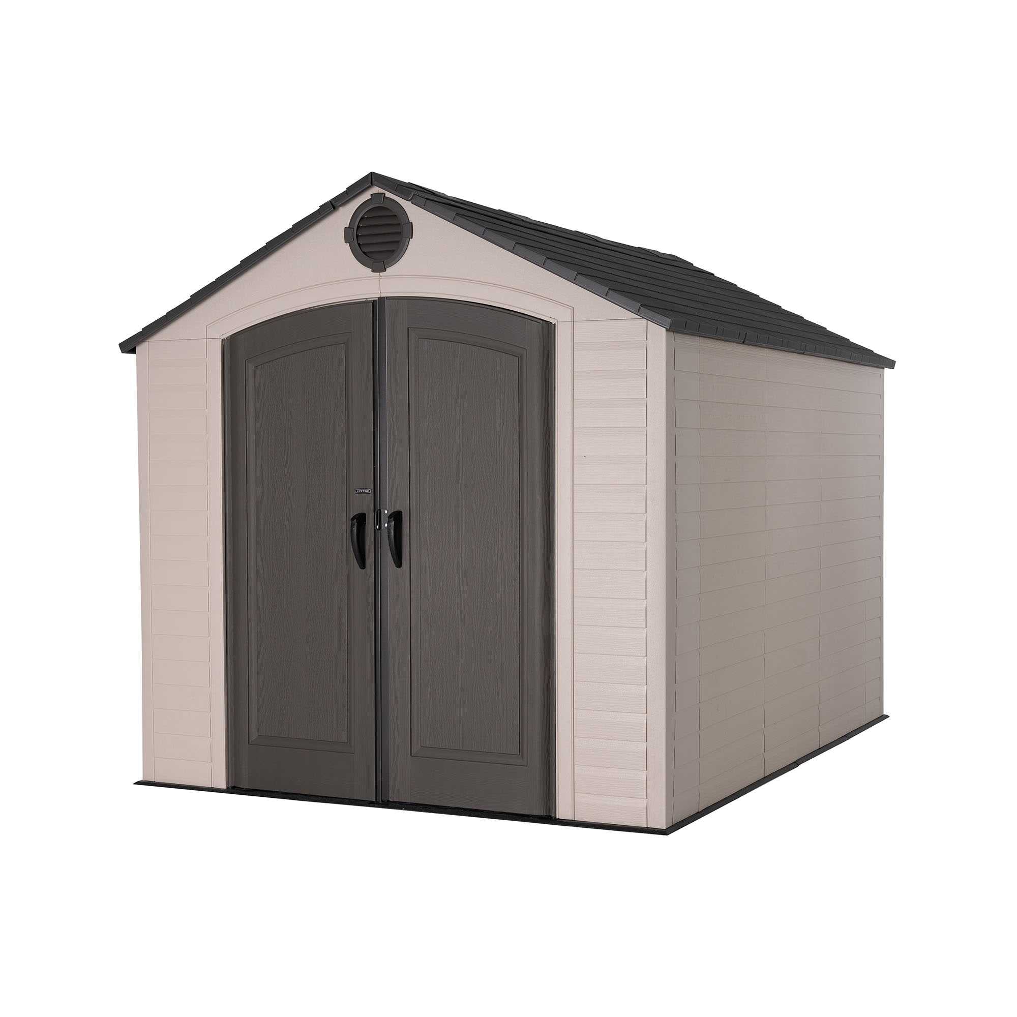 Lifetime 8 x 10 ft Outdoor Storage Shed - HDPE Shed with Steel Reinforced Doors and Skylights