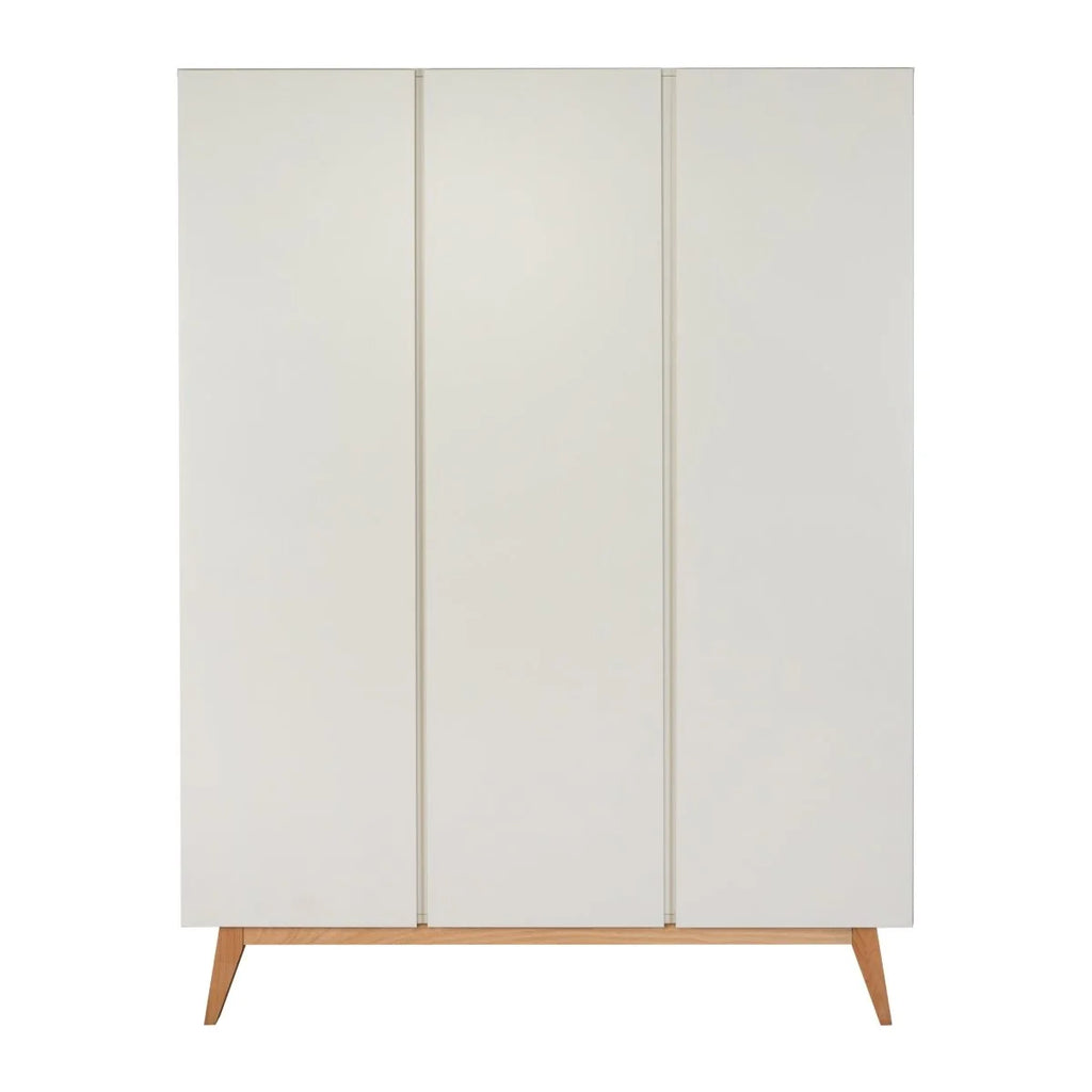 Grande armoire enfant argile 3 portes avec penderies et étagères