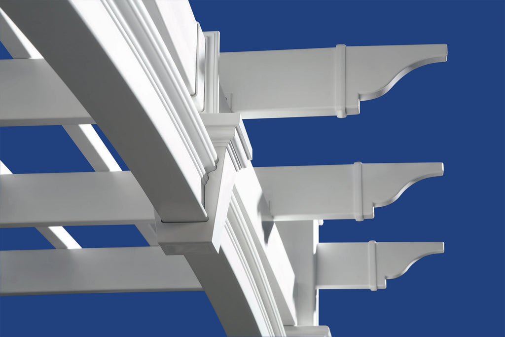 Vita 120"L x 120"W x 108"H Vinyl Venetian Pergola, White, VA42022