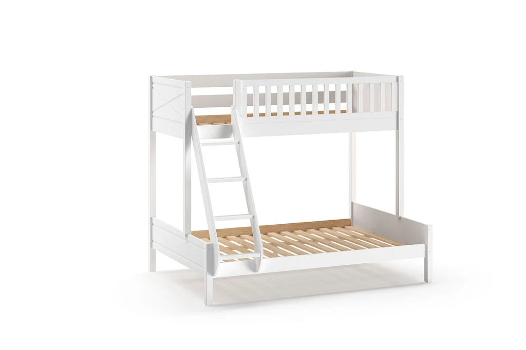 Lit superposé enfant blanc 3 places avec tiroir de rangement
