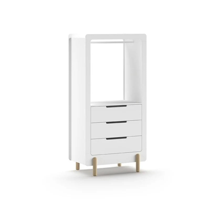 Armoire enfant blanche avec tiroirs soft-close et penderie