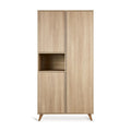 Armoire enfant frêne miel 3 portes avec penderies et étagères réglables