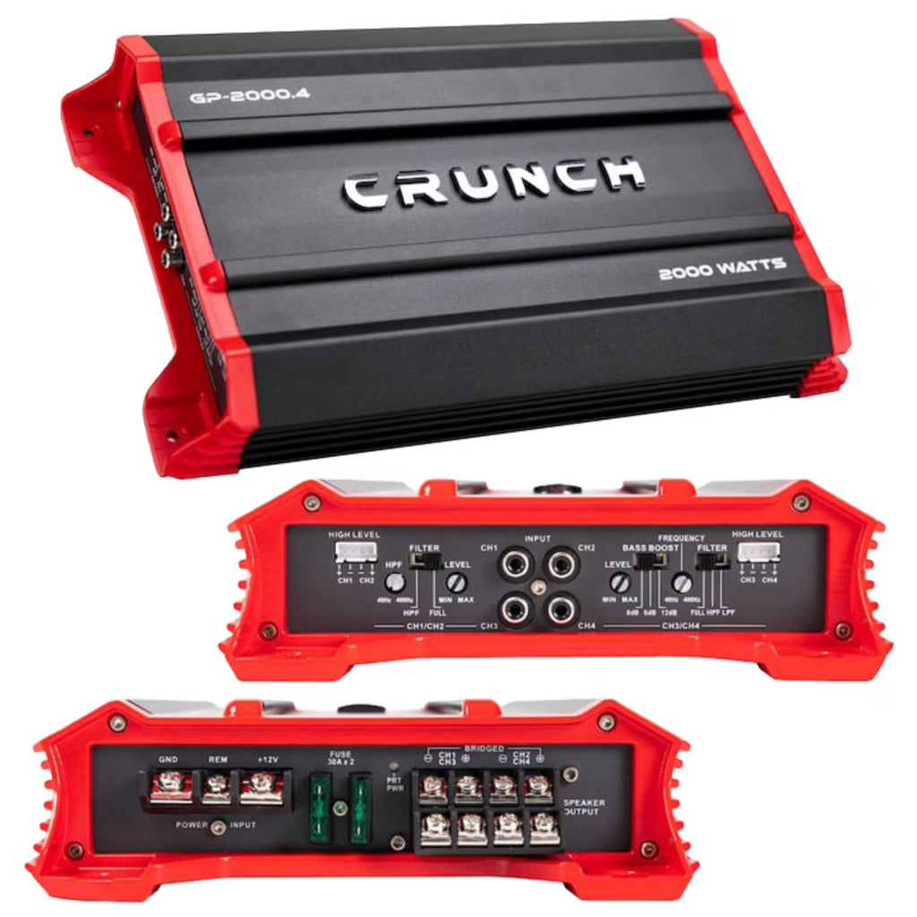 Crunch GP-2000.4 4-Channel Car Amplifier, 2000W, 16" x 10" x 4"