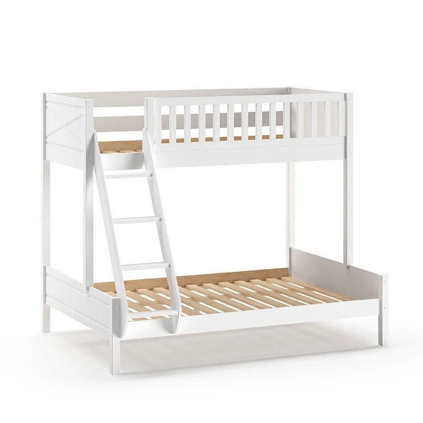 Lit superposé enfant blanc 3 places avec tiroir de rangement