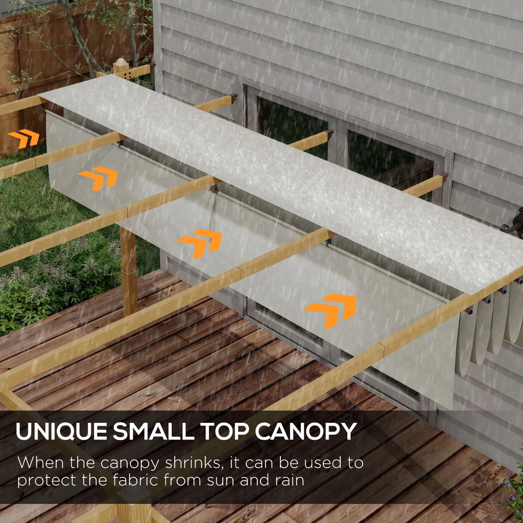 Outsunny 10' x 10' x 88.25" Cream White Aluminum Pergola, Retractable Canopy and Water-Resistant