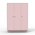 Armoire enfant 3 portes avec 2 penderies et 8 étagères réglables